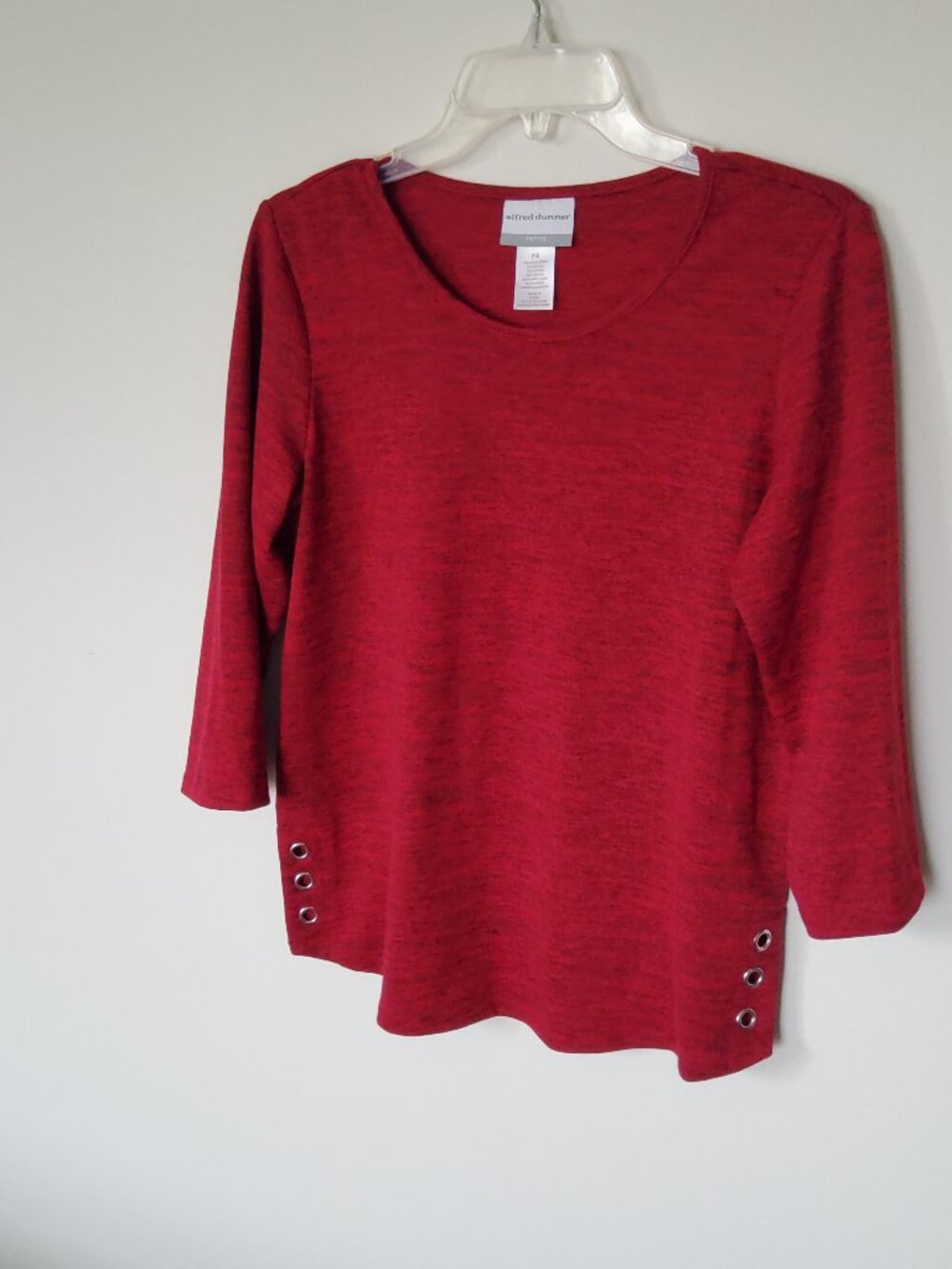 Alfred Dunner Red 3/4 length top size PS